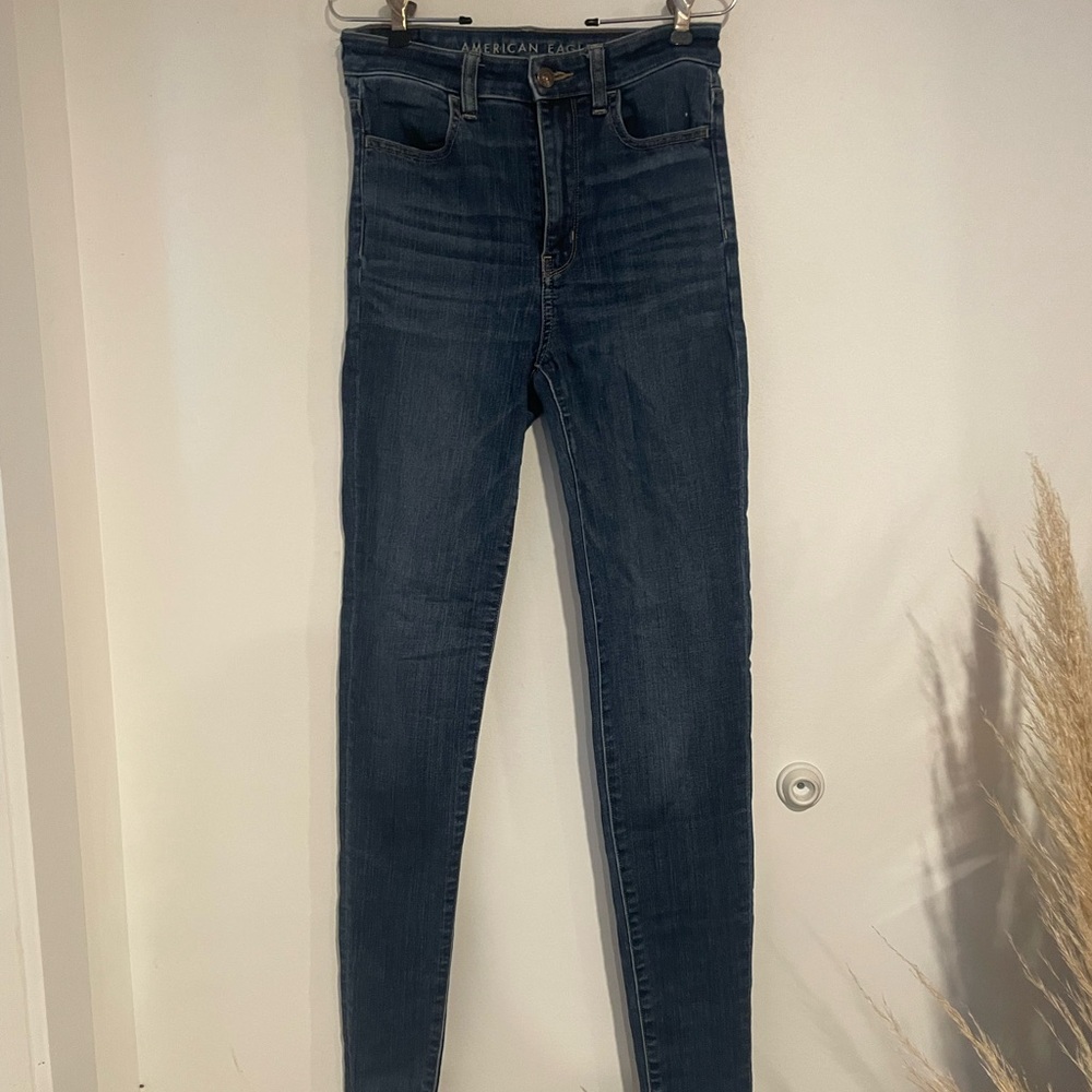 American Eagle Outfitters Women's Dark Blue Jeans Sz 4L